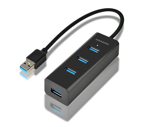 Axagon HUE-S2B hub & concentrateur USB 3.2 Gen 1 (3.1 Gen 1) Type-A 5000 Mbit/s Noir