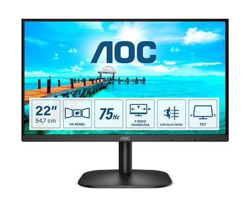 AOC B2 22B2H/EU écran plat de PC 54,6 cm (21.5") 1920 x 1080 pixels Full HD LED Noir