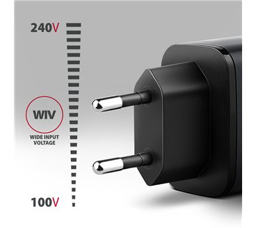 Axagon ACU-PQ67D chargeur d'appareils mobiles Universel Noir, Gris Secteur Charge rapide Intérieure