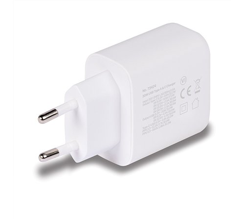Chargeur secteur Lindy 1xUSB A & 1x USB C 30W (Noir)