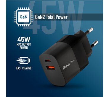 NGS BUD 45W Universel Noir Secteur Charge rapide Intérieure
