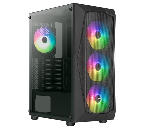 Boitier Moyen Tour ATX AeroCool Falcon-A RGB avec panneau vitré (Noir)