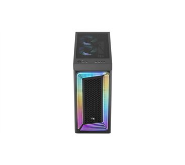 Boitier Moyen Tour ATX AeroCool Interstellar RGB avec panneau vitré (Noir)